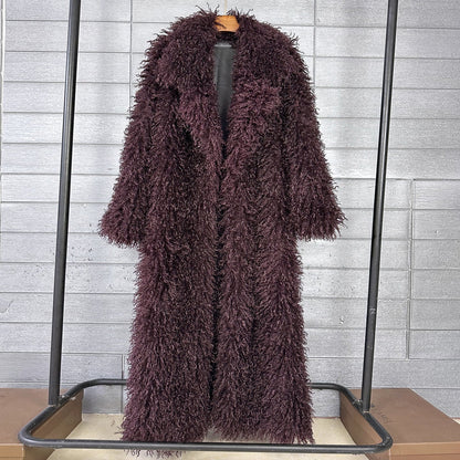Womens Elongated Wool Coat With A Tailored Lapel