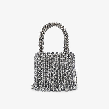 New Dual-color Amber Acrylic Cat-eye Bead Pure Hand-braided Bag