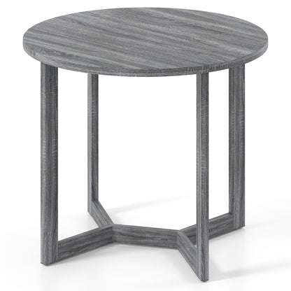 36 Inch Round Wood Dining Table for 2-4 People with Wing-shaped Pedestal Base