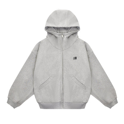 Heavyweight High-neck Air-layer Hooded Sweatshirt