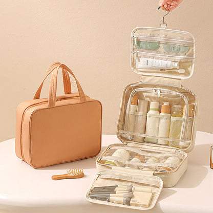 Large-Capacity Oxford Cloth Hanging Portable Toiletry And Makeup Bag For Easy Travel Combing