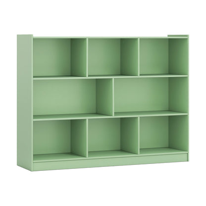 3-Tier Open Bookcase 8-Cube Floor Standing Storage Shelves