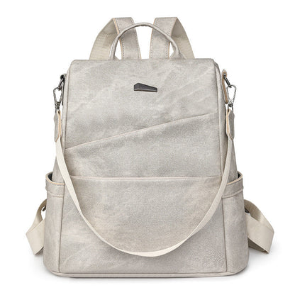 Women's Soft Leather Backpack Bag Leisure Commute Simple Travel Schoolbag