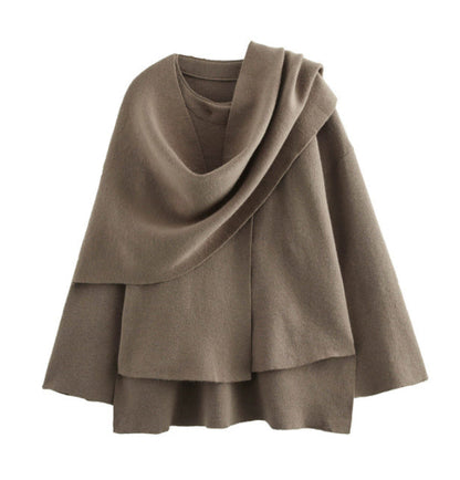 Women's Loose Casual Cape Knitted Sweater Coat