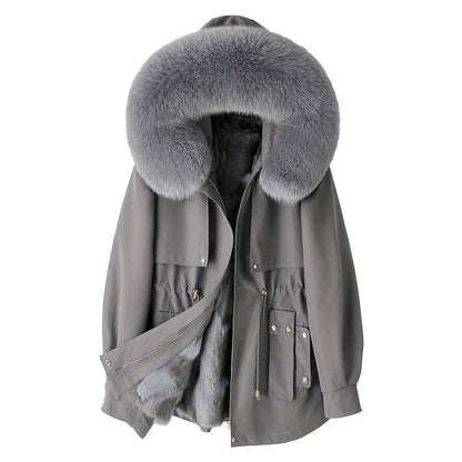 New Thickened Fur-and-Liner Detachable Coat