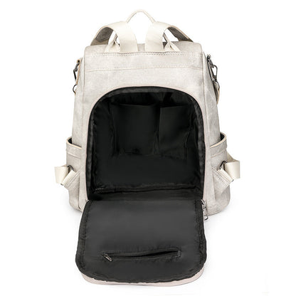 Women's Soft Leather Backpack Bag Leisure Commute Simple Travel Schoolbag