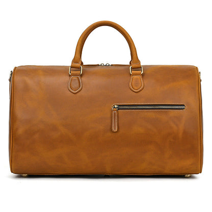 Retro Crazy Horse Leather Travel Bag Large Capacity