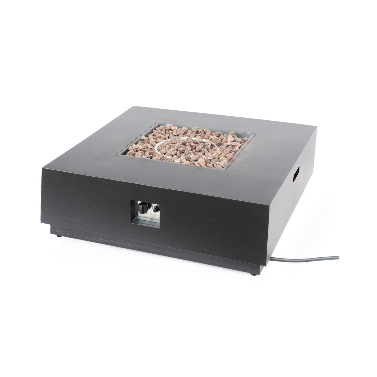 Alora 40-Inch 50K BTU Modern Outdoor Square Iron Backyard Patio Fire Pit (SAK31635)