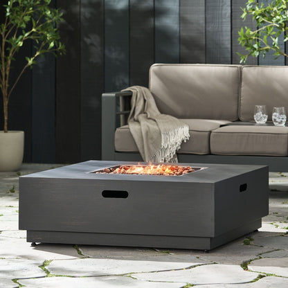 Alora 40-Inch 50K BTU Modern Outdoor Square Iron Backyard Patio Fire Pit (SAK31635)