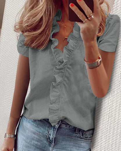 European And American Ruffled Blouses