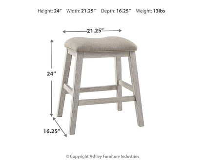 Skempton - Upholstered Stool (Set of 2) - White