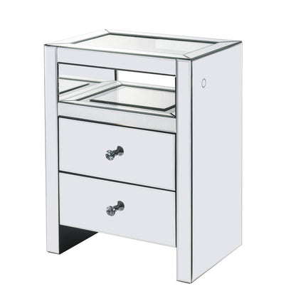 Dominic - Accent Table With LED - Mirrored