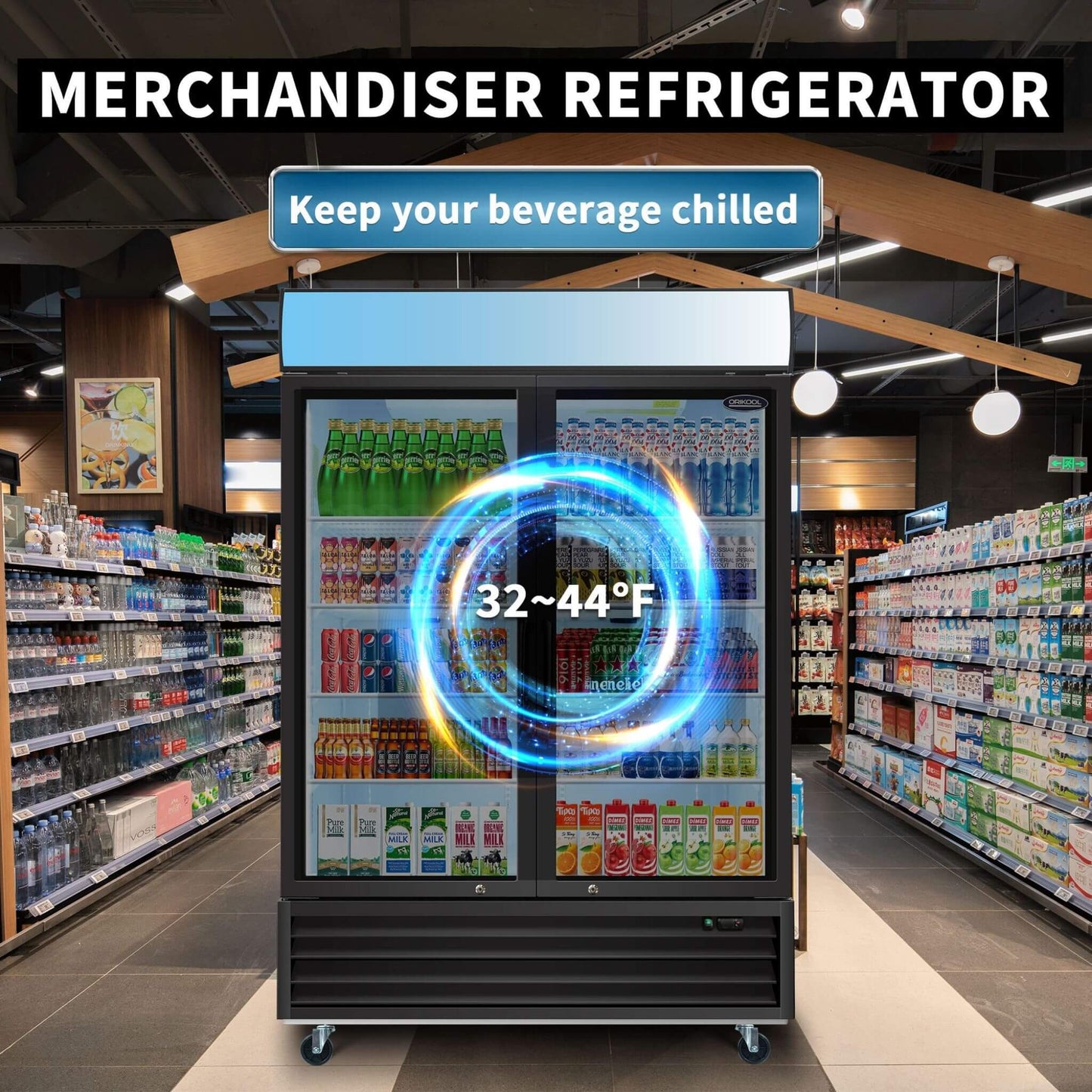 44.7 Cu.Ft Double-Door Commercial Display Merchandising Refrigerator (SAK54692)