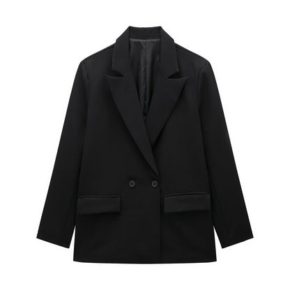 Summer Casual Relaxed-fit Double-breasted Blazer