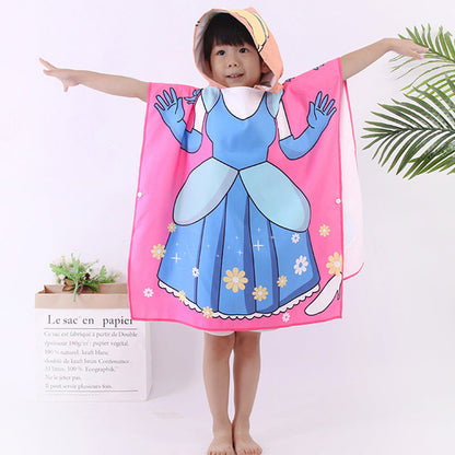 Microfiber Children's Cloak Double-sided Velvet Quick-drying Beach Towel