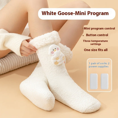 Thickened Fleece Warm Feet Electric Heating Socks