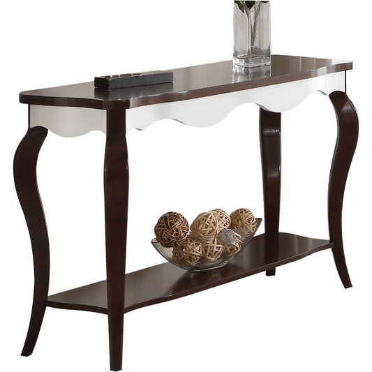 Mathias - Sofa Table - White & Walnut
