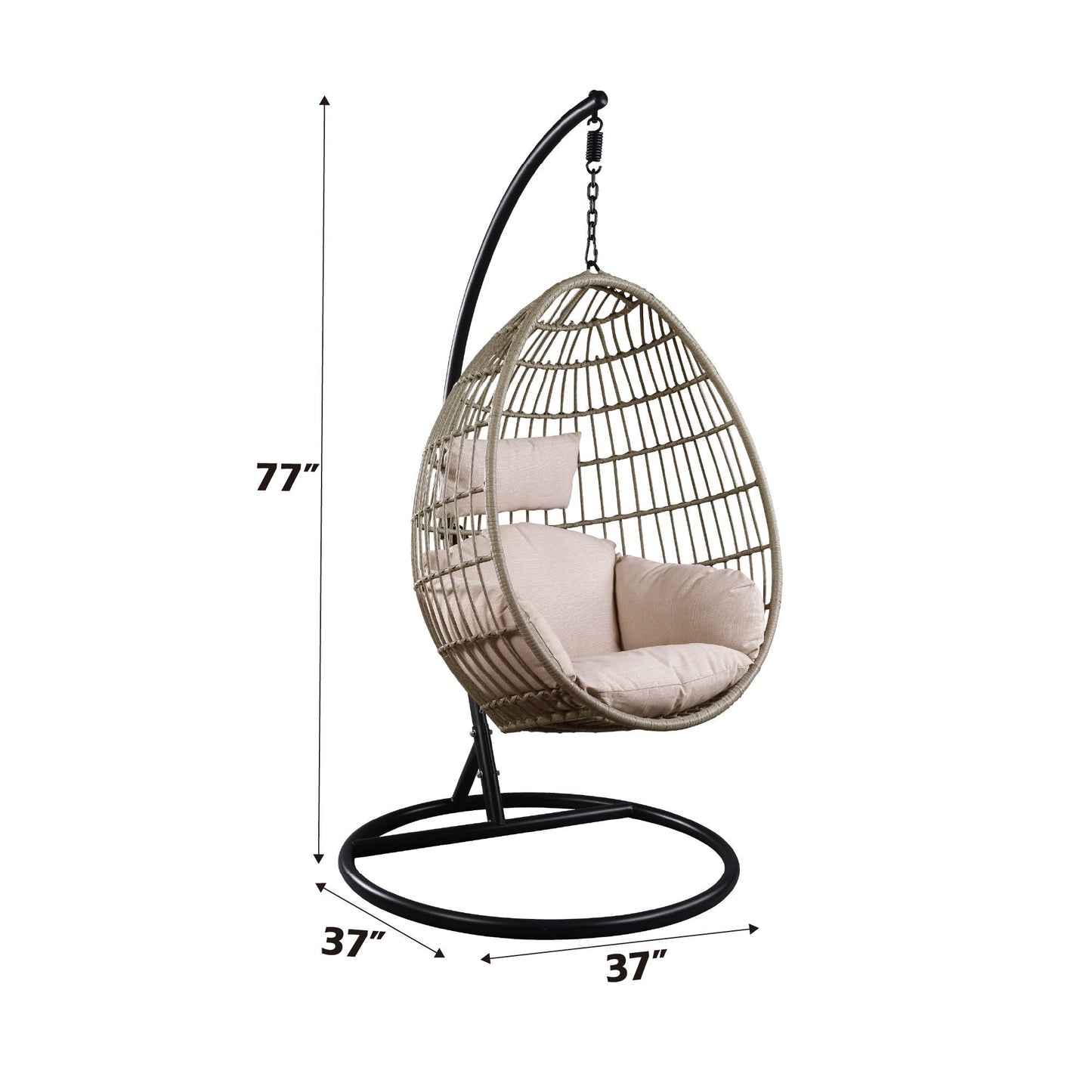 Vasant - Hanging Chair - Fabric & Wicker