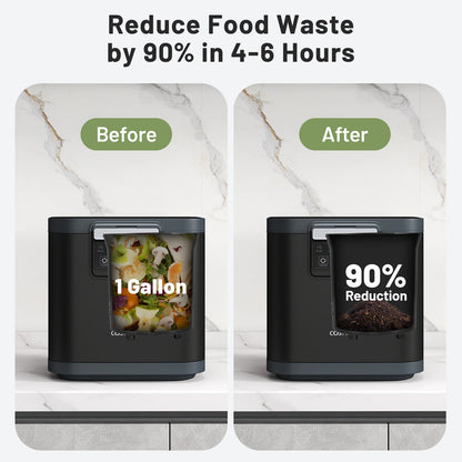 4 L Electric Composter with Lid and LED Display for Kitchen-Black