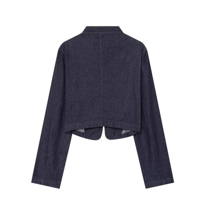 Summer New Arrival Fashionable Slim-Fit Double-Breasted Decorative Denim Jacket