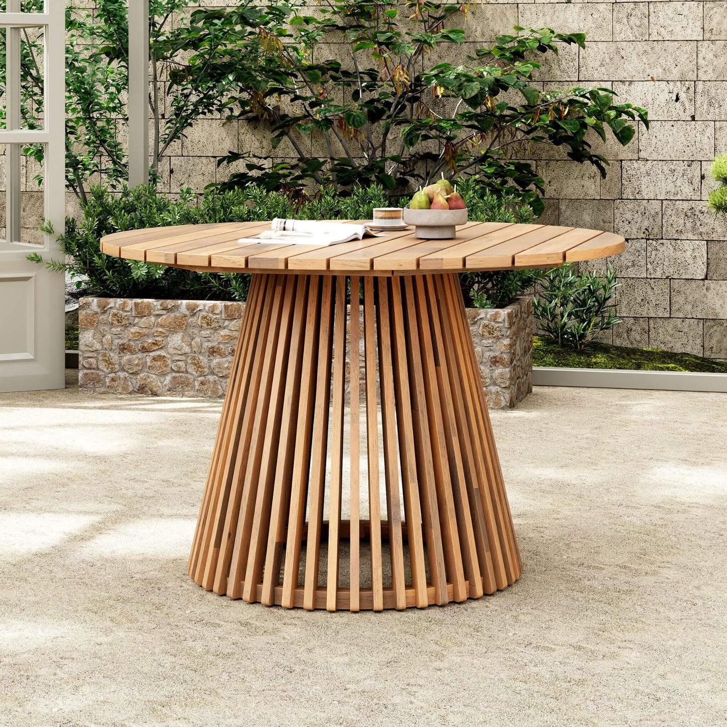Alora Premium 5-Piece Acacia Wooden Outdoor Furniture Patio Set With Dining Chairs And Table (SAK70445)
