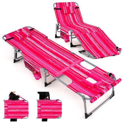 5-position Outdoor Folding Chaise Lounge Chair