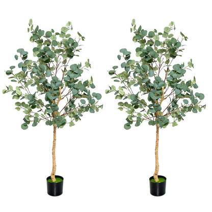 5.5 Feet Artificial Eucalyptus Tree with 517 Silver Dollar Leaves