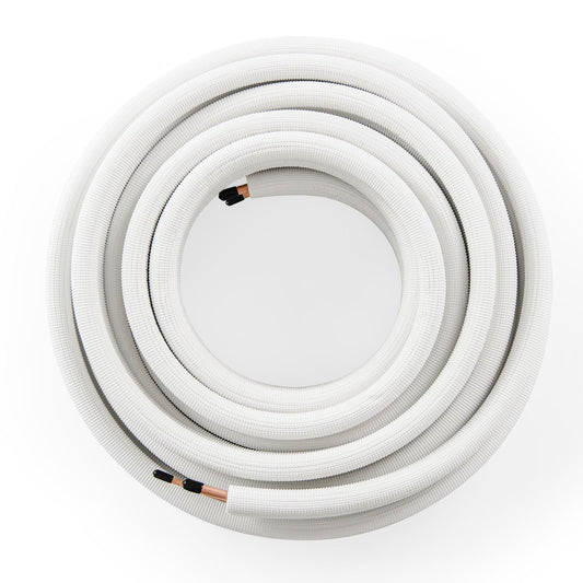 50 Feet Mini Split Line Set with 1/4 Inch and 3/8 Inch O.D. Copper Pipes Tubing