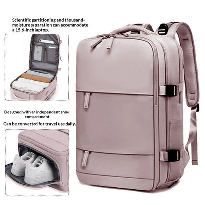 Mens Casual Travel Waterproof Laptop Backpack With Dry-Wet Separation