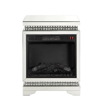 Lotus - Fireplace - Mirrored & Faux Ice Cube Crystals