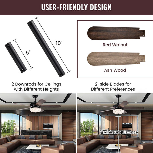 52 Inches Ceiling Fan with Remote Control