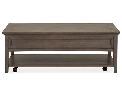 Paxton Place - Rectangular Cocktail Table With Casters - Dovetail Gray