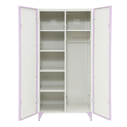 Priya II - Wardrobe - White & Light Synthetic Leather Rple