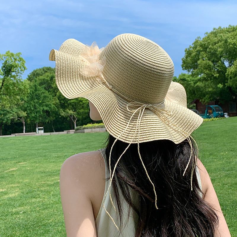 Sun-proof Bow Seaside Vacation Beach Large Straw Hat