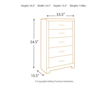 Culverbach - Five Drawer Chest - Gray