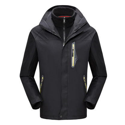 Winter Fleece-lined Thickened Three-in-one Shell Jacket Outdoor Windproof Waterproof Mountaineering Suit