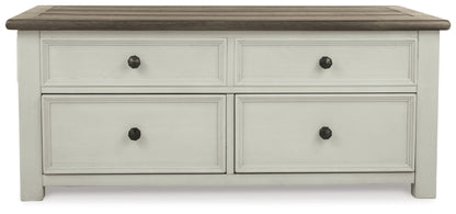 Bolanburg - Lift Top Cocktail Table - White / Brown / Beige