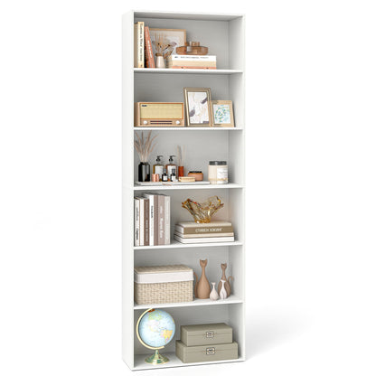 6-Tier Bookcase with 6 Open Shelves and Anti-Toppling Kits