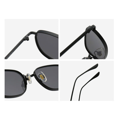 Metal Small Square Box Retro UV Protection Sun Glasses