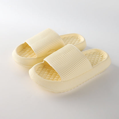 Summer EVA Slippers Solid Color Rhombus Stripe Anti-slip Slippers New Women's Home Shoes