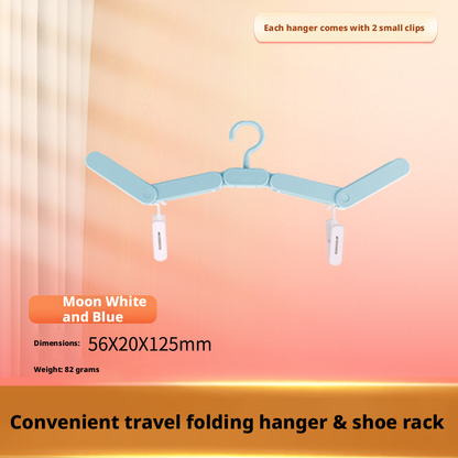 Travel folding hanger-without clips-fish belly white-ABS+PP-1 piece