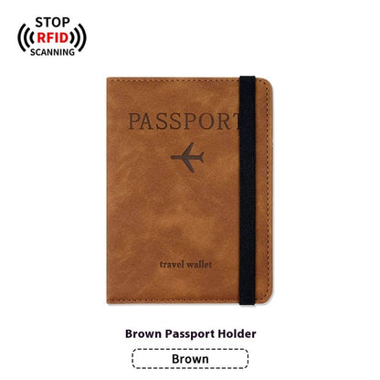 PU Leather Anti-magnetic Passport Holder Luggage Tag Suit