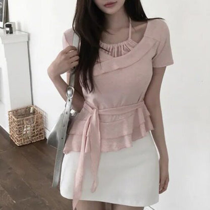 Design-forward Top With An Irregular Ruffled Hem