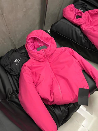 Couple's Cotton-padded Outdoor Waterproof Thermal And Windproof Ski Hooded Jacket