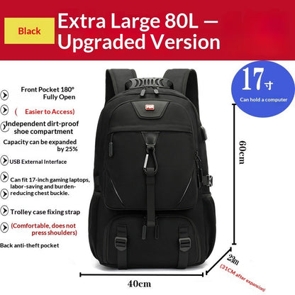 Outdoor Mountaineering Waterproof Extra Large Capacity Travel Luggage Backpack