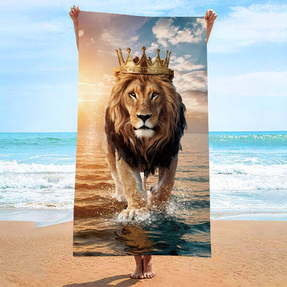 Moisture Absorption Quick-drying And Soft Skin-friendly Double-sided Velvet Beach Towel Polyester Brocade