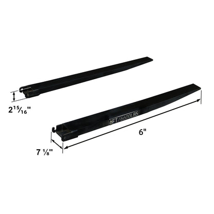 Greatbear 10ft Forklift Extensions 6” Wide Forks, 6600lbs Capacity (Pair)