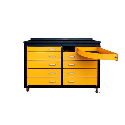 6ft Heavy Duty Mobile Workbench with 10 Drawers