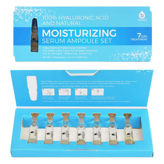 7-Piece: Pursonic Hyaluronic Acid and Natural Moisturizing Serum Set