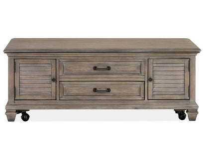 Lancaster - Lift Top Storage Cocktail Table (With Casters) - Dove Tail Gray